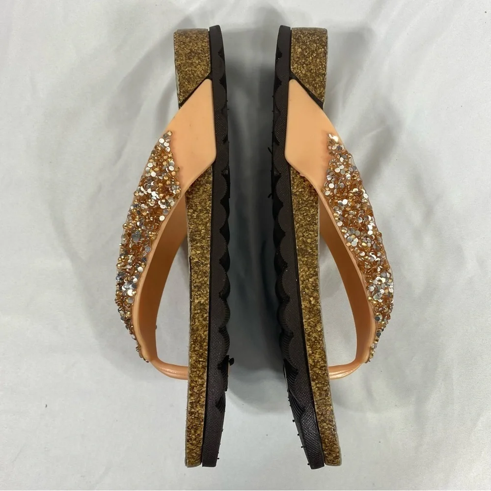 Oncai Glittery Cork Thong Sandals